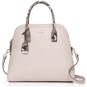 Kate Spade New York Cameron Street Luxe Mega Margot Satchel (Crisp Linen)